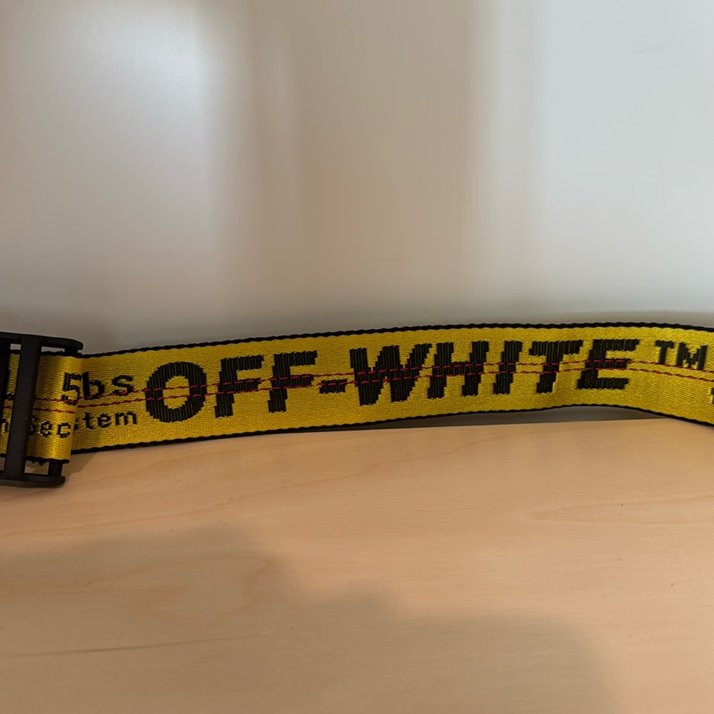 Off White industrial belt in yellow